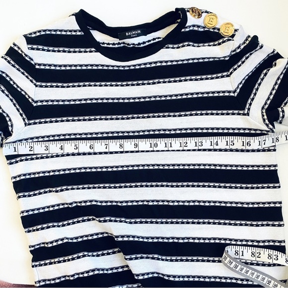 BALMAIN horizontal-stripe pattern short-sleeve top - Picture 6 of 12